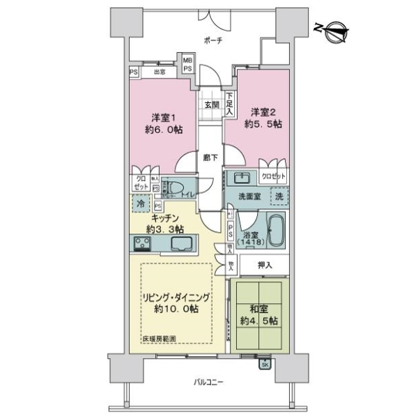 ザ・ライオンズ大宮ウェリスレジデンス 間取図