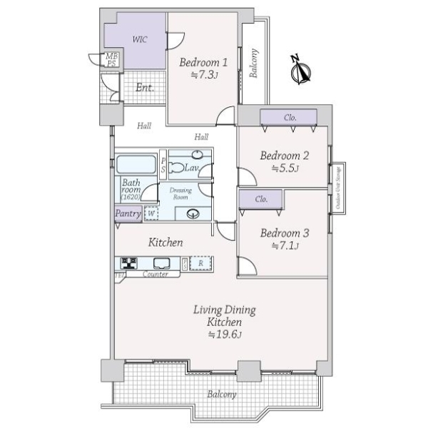 ライオンズマンション阿倍野阪南町 間取図