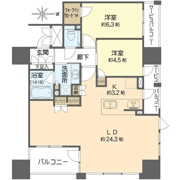 ワコーレ大阪新町タワーレジデンス 間取図
