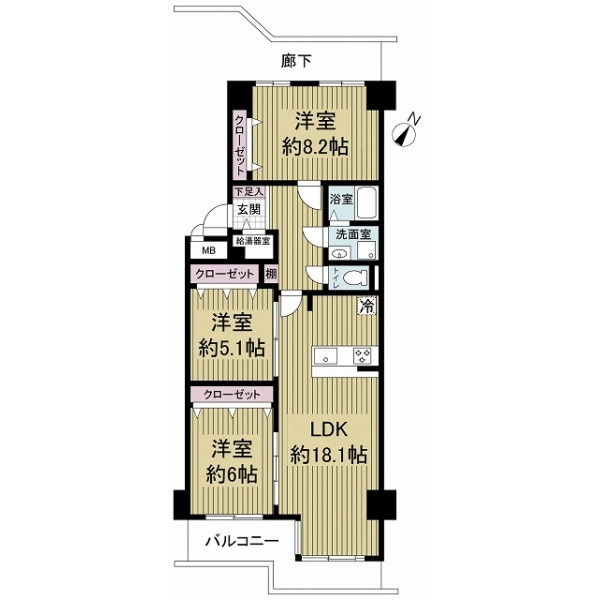 京橋グリーンハイツ二号棟 間取図