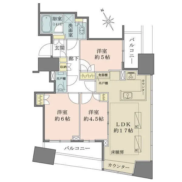 ザ・パークハウス三軒茶屋タワー 間取図