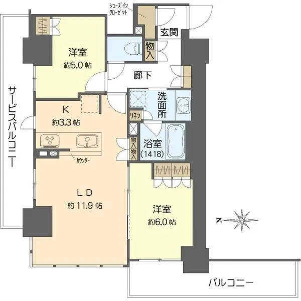 ブランズタワー・ウェリス心斎橋SOUTH 間取図