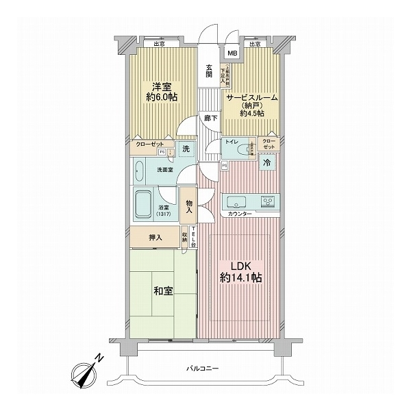 日神パレステージ磯子の森5番館 間取図