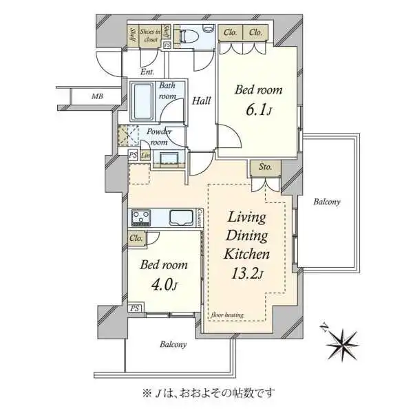 リビオレゾン駒込六義園イースト 間取図
