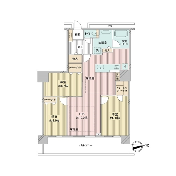 ローレルタワー難波 間取図