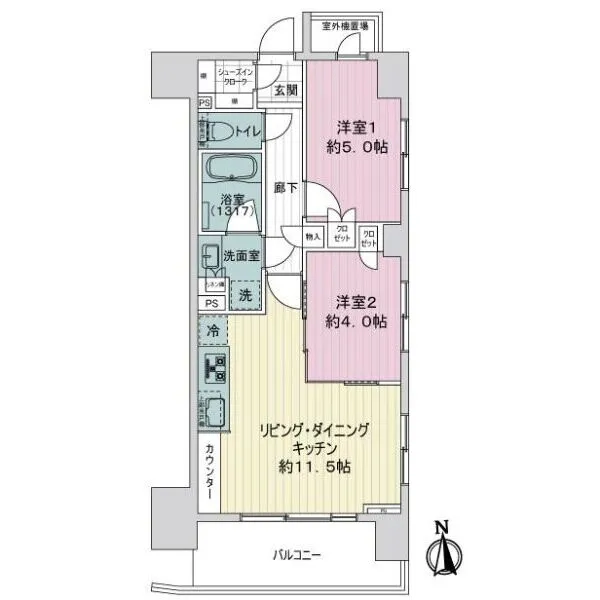 ライオンズ東向島ミレス 間取図
