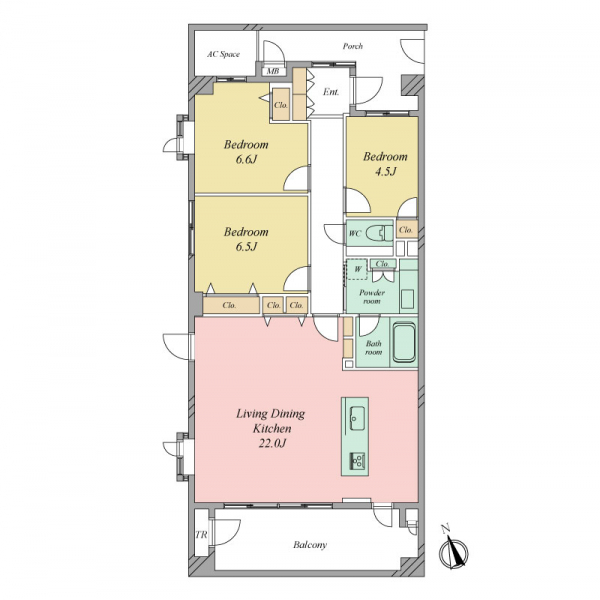 小田急コアロード読売ランド前 間取図