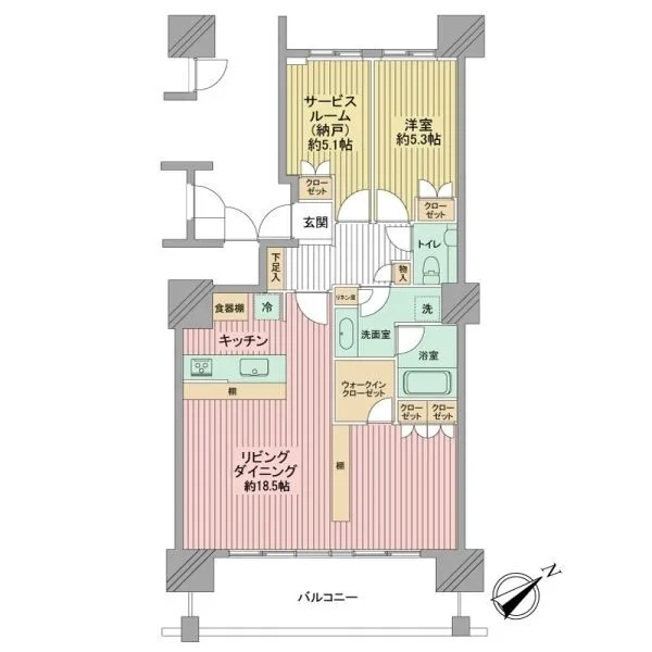エルディア 廊下面積が少なく居住空間を有効活用