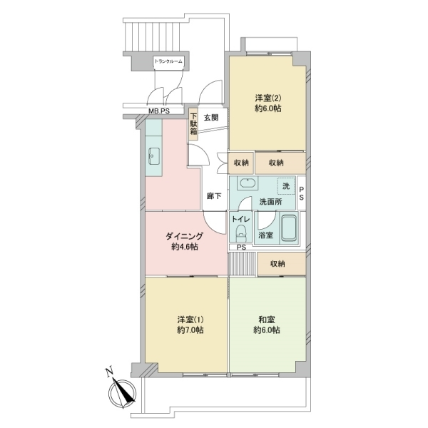 シャルマン南加瀬１号棟 間取図