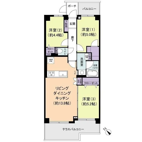 グリーンパーク鳩ヶ谷A棟 間取図