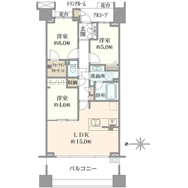 東京テラスB棟 間取図