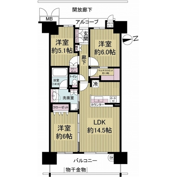 セントプレイスグランドプレミオ 間取図