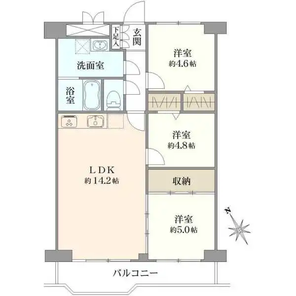 ボナハイツ中川Ａ棟 間取図