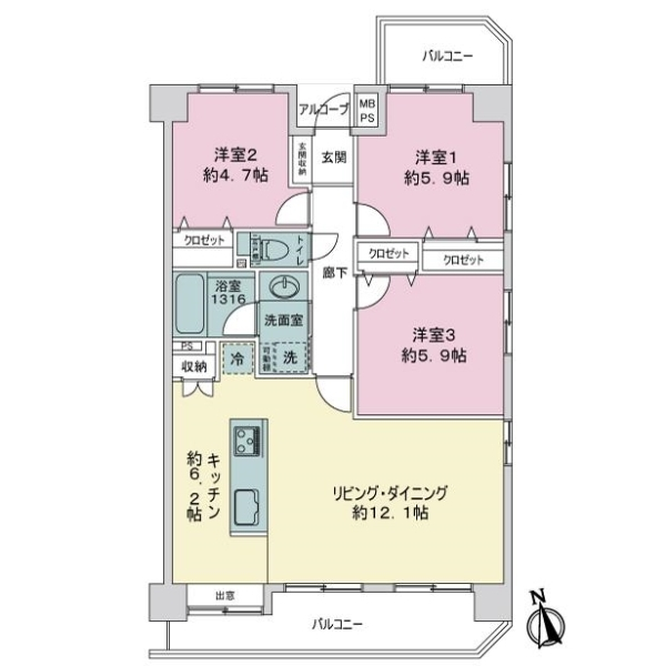 池上パーク・ホームズ 間取図