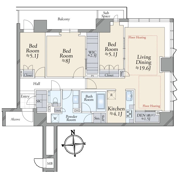グランドメゾン上町一丁目タワー 間取図