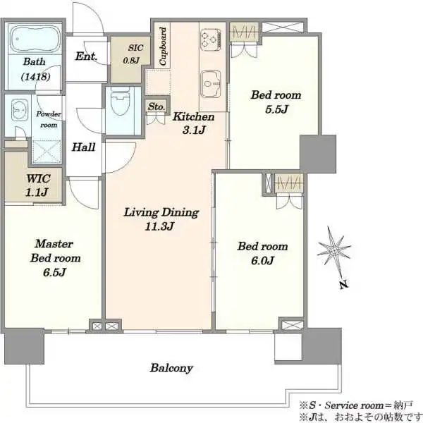 ＨＡＲＵＭＩ　ＦＬＡＧ　ＰＡＲＫ　ＶＩＬＬＡＧＥ晴海フラッグＴ棟 間取図