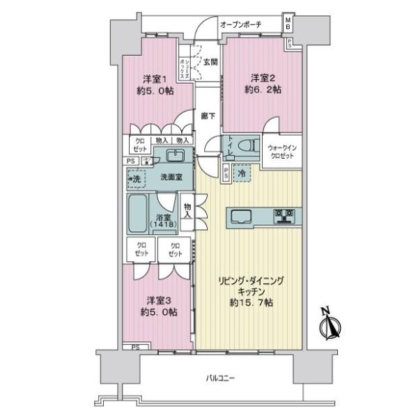 プラウド上野松が谷 間取図