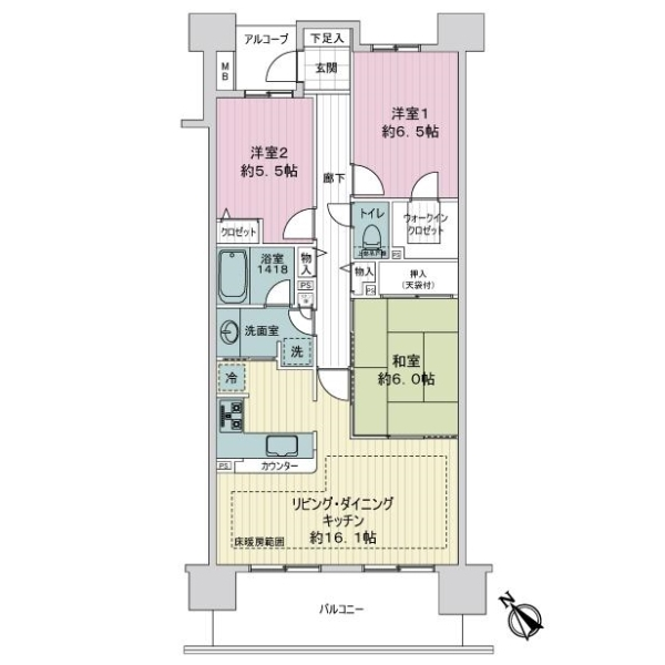 レクセルマンション幕張ブリーズ 間取図