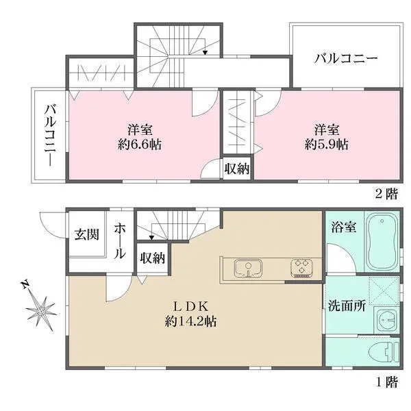 神戸市灘区高羽町3丁目 間取図