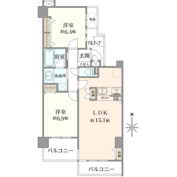 セザール第二東綾瀬公園 間取図