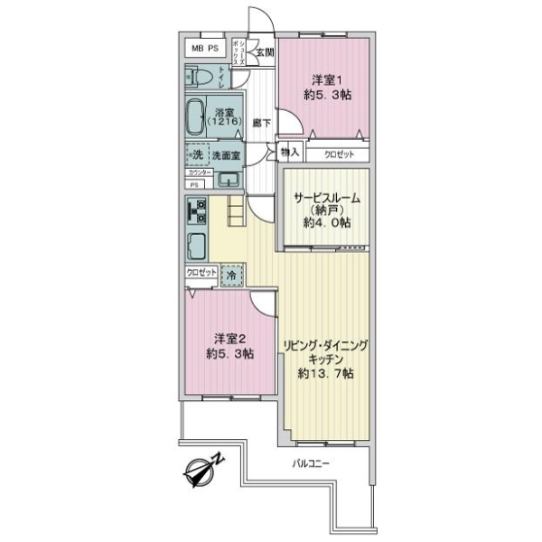 ライオンズマンション鶴川 間取図