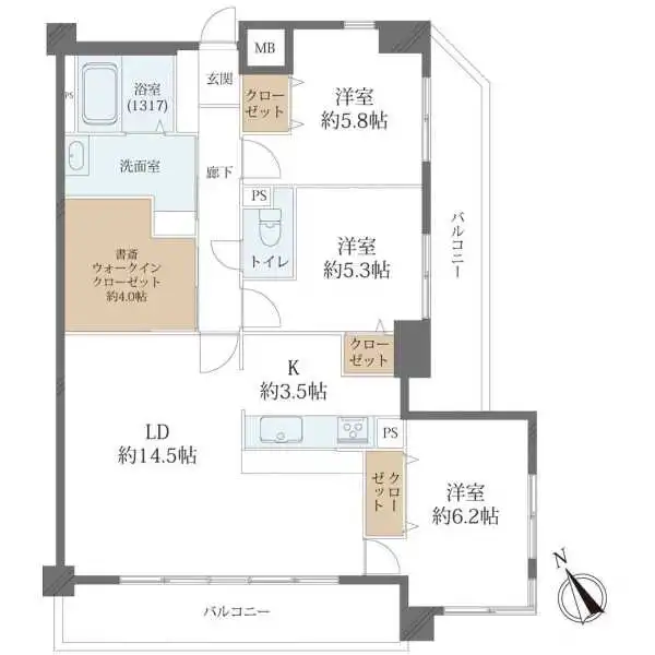 エスポア檀渓通 間取図