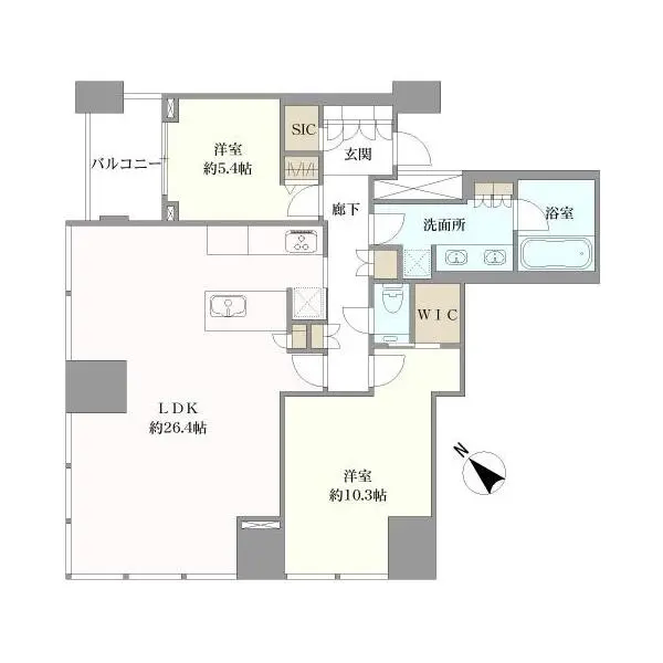 シティタワー麻布十番 間取図