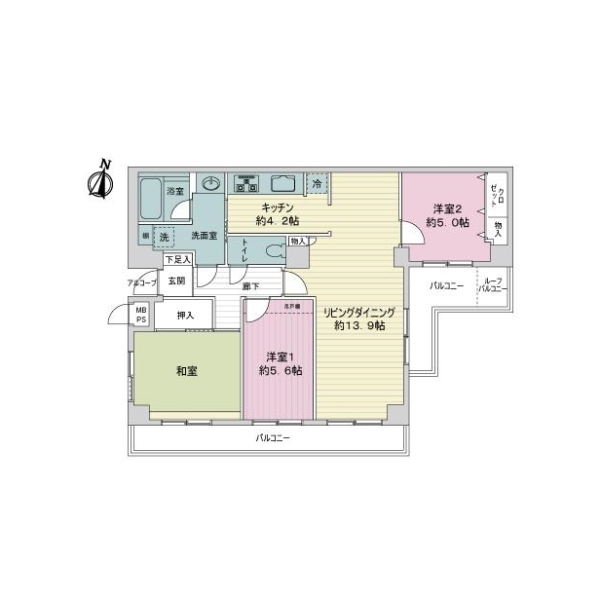 ライオンズマンション宮崎台第１１ 間取図
