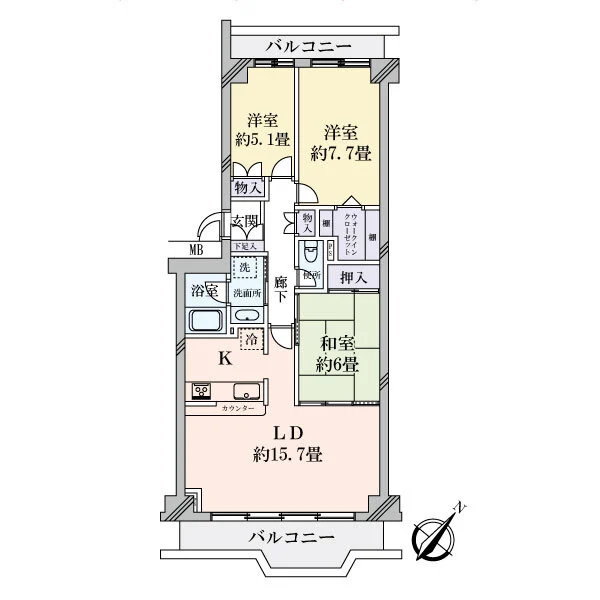 須磨パークヒルズＢ棟 間取図