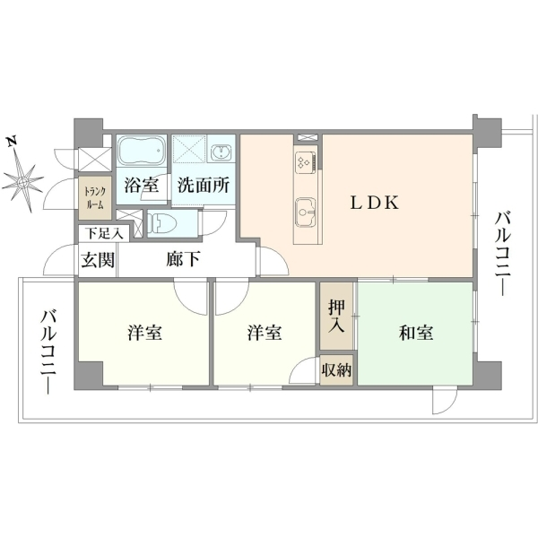 レスポアール三条朱雀 間取図