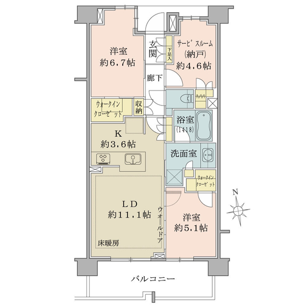 ブリリア大島グリーンアベニュー 間取図