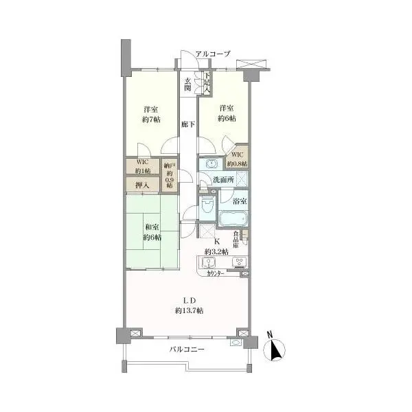 シティハウス武蔵境南ウエストコート 間取図
