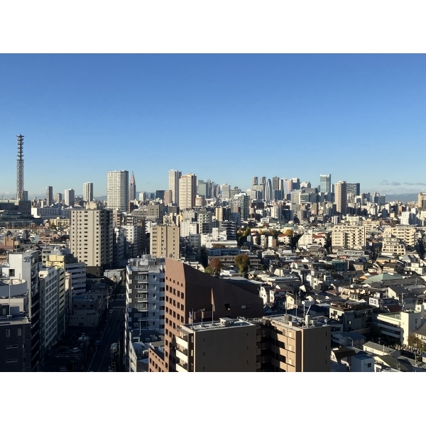 神楽坂アインスタワー バルコニーからの眺望です