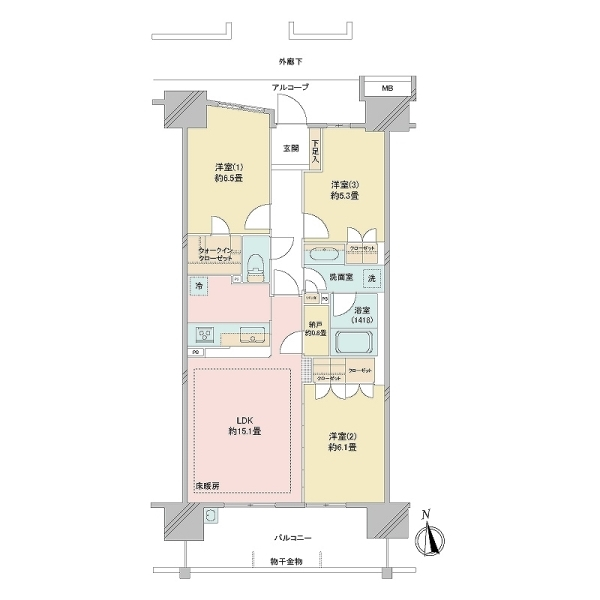 グランシンフォニアＥＡＳＴ 間取図