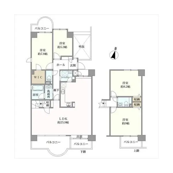 ＲＩＣウエストコート五番街 間取図