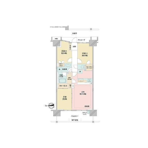 グランシンフォニアＥＡＳＴ 間取図