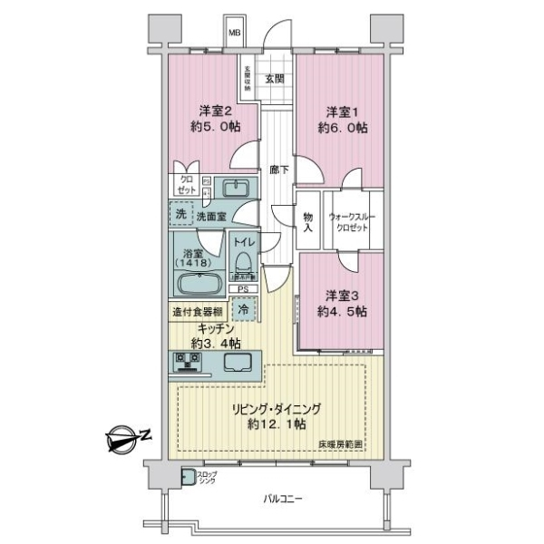 ライオンズ港北ニュータウンローレルコート 間取図