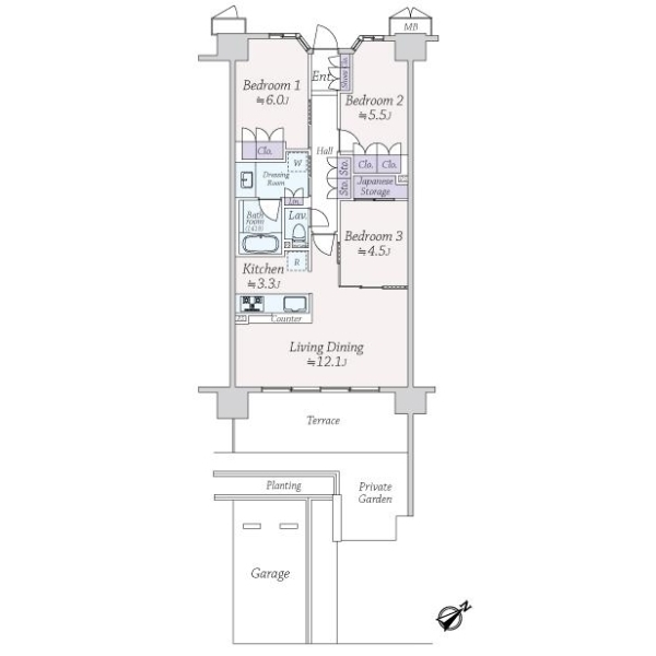 サングランデ津田沼 間取図