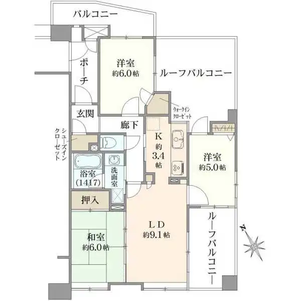 シーズガーデン石神井公園 間取図