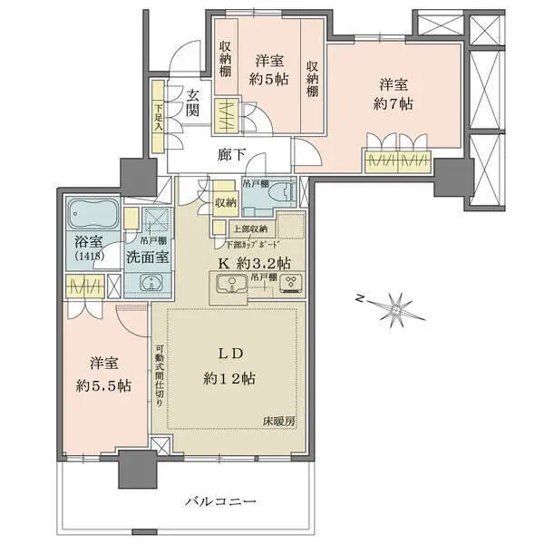 プラウドタワー川口クロス 間取図