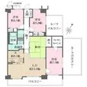 藤和ライブタウン洛西 開放感のある角住戸。広々ルーフバルコニーは多目的に活用可能。LDは南東向きバルコニーに面しています。