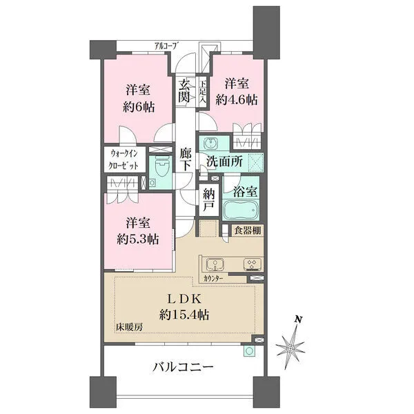 ザ・パークハウス新川崎 間取図