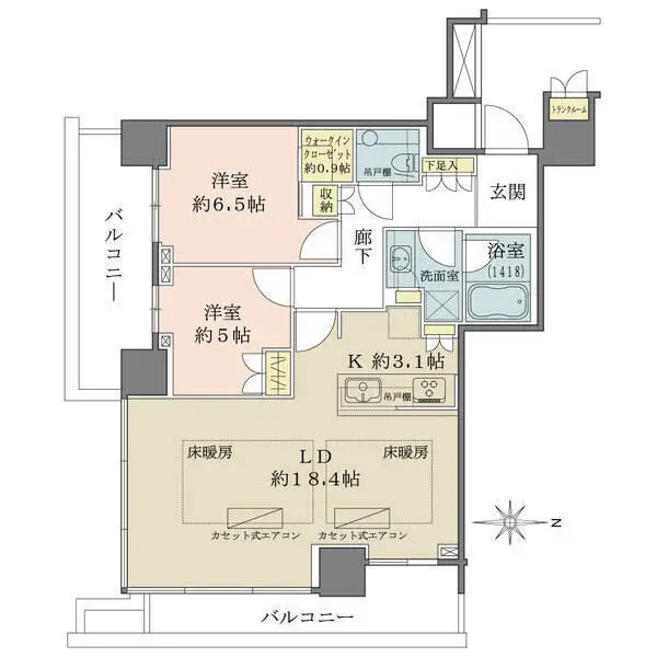 ザ・パークハウス晴海タワーズクロノレジデンス 間取図