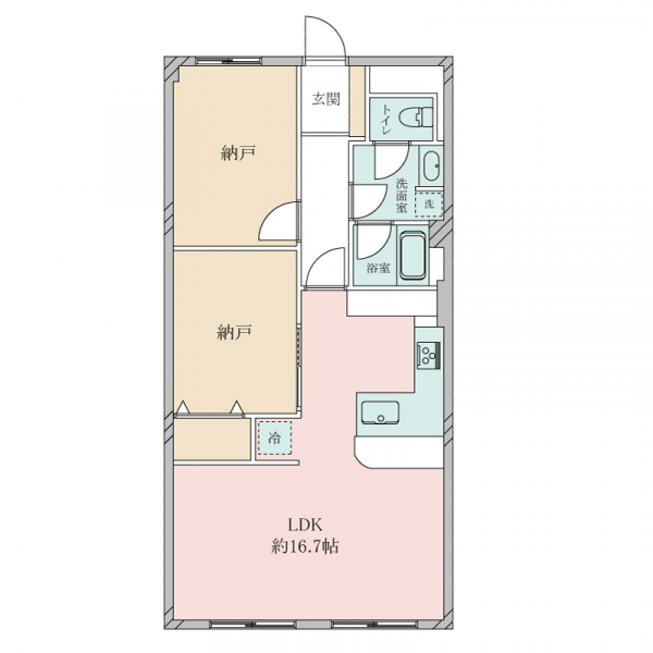 岸谷クリークコーポ 間取図