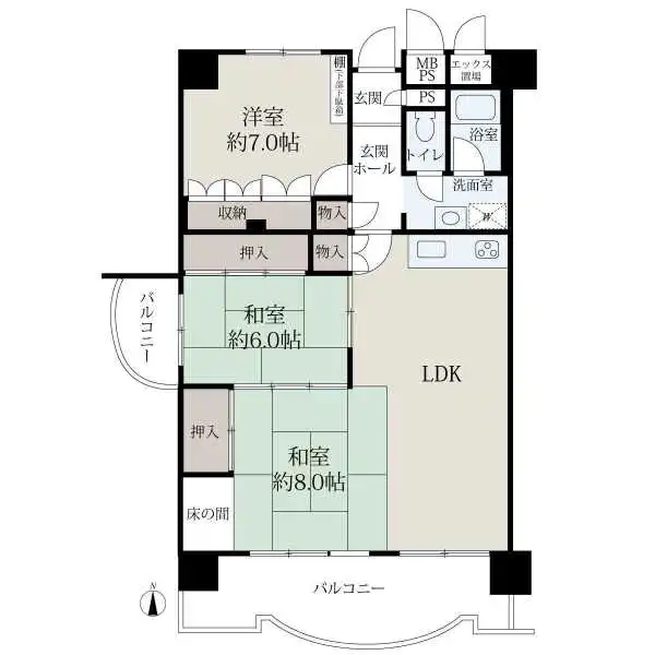 友渕コーポ 間取図