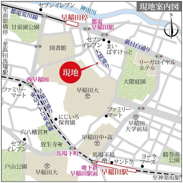 CONTEL　NISHIWASEDA 地図