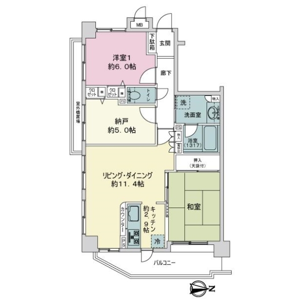リヴラックスお花茶屋 間取図