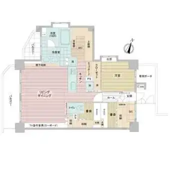 3LDK→1LDKに間取り変更　2部屋を浴室と2つの書斎に変更