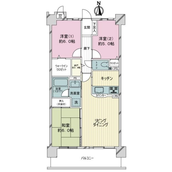 ライオンズマンション太平通 間取図