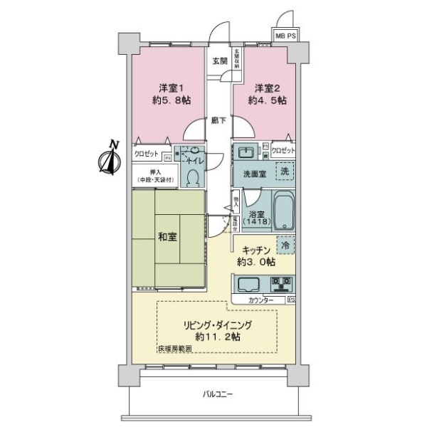 ライオンズマンション豊中夕日丘 間取図
